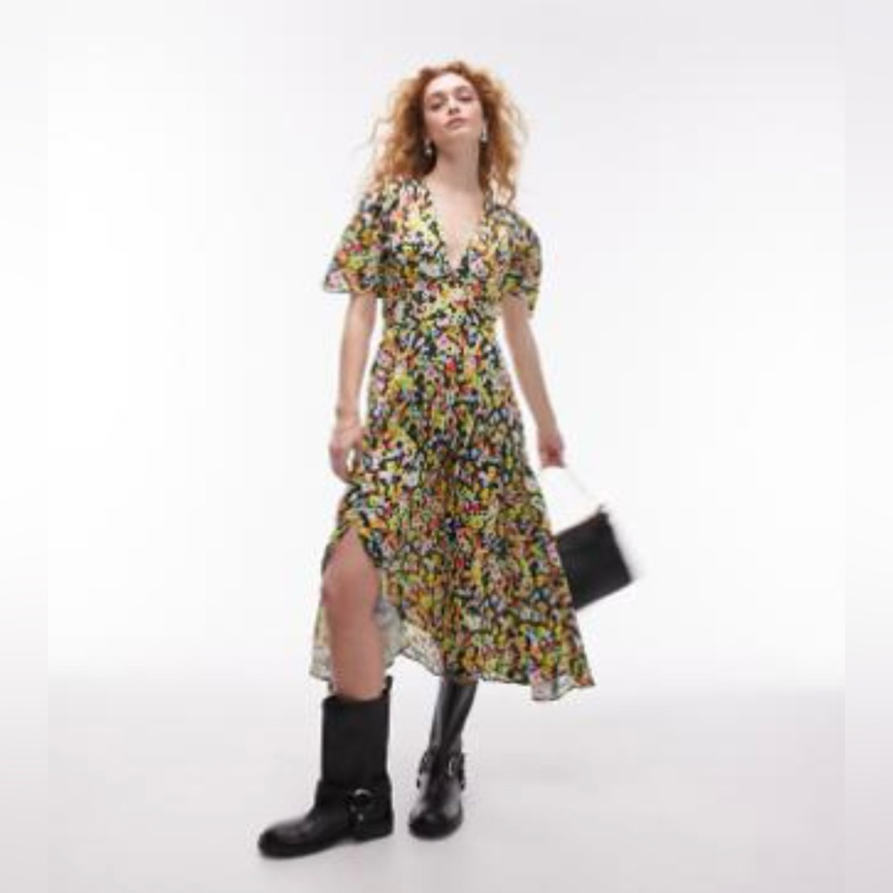 Topshop floral midi dress
